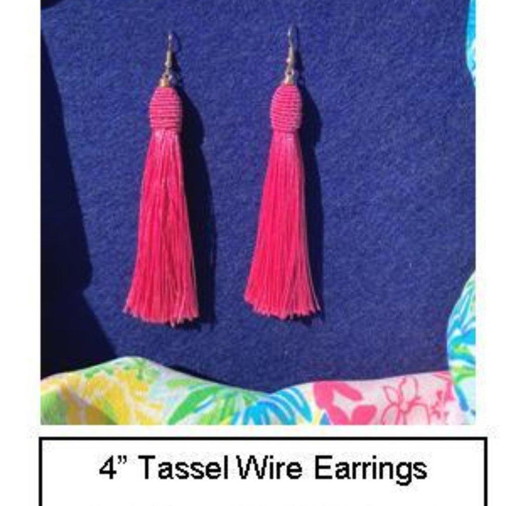 Bright Colors LP Inspired Tassel hanging WIRE earrings